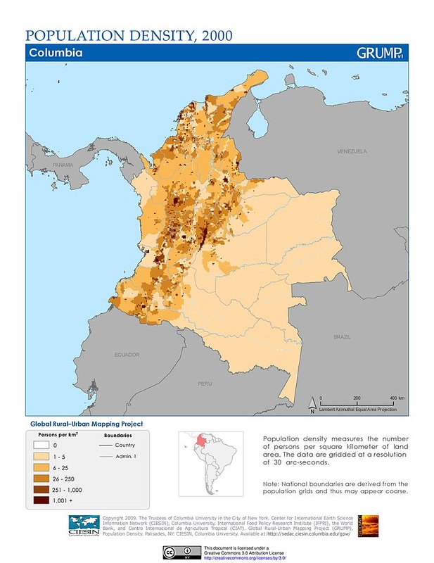 Population Map Colombia